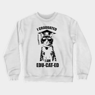 educated cat Crewneck Sweatshirt